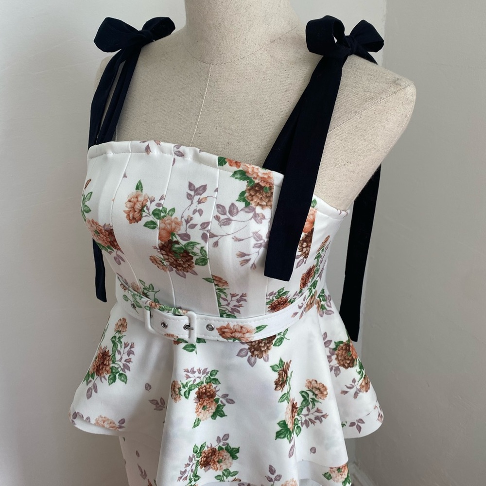 Floral Print Peplum Dress